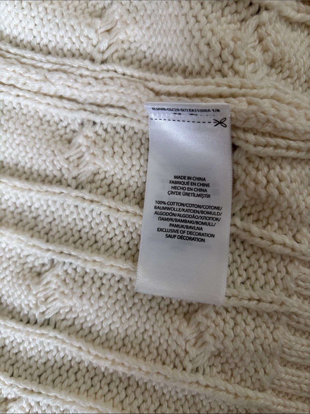 Vintage Polo Ralph Lauren Cream Cable-Knit Shawl-Collar Cardigan with Navy Tri - Picture 6 of 7